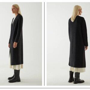 COS Alpaca Wool Mix Longline Cardigan Black Size Small